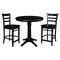 International Concepts 36 in. Round Extension Dining Table with 2 Emily Counter Height Stools - 3 Piece Set K46-36RXT-27-S6172-2 - alternate 4